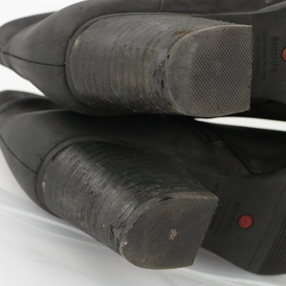 Blondo Womens Nelli Boot Size 9.5 Black Leather Waterproof Mid Block Heel Bootie - Picture 9 of 13